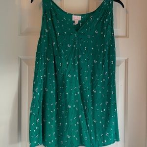 Cute green maternity tank top
